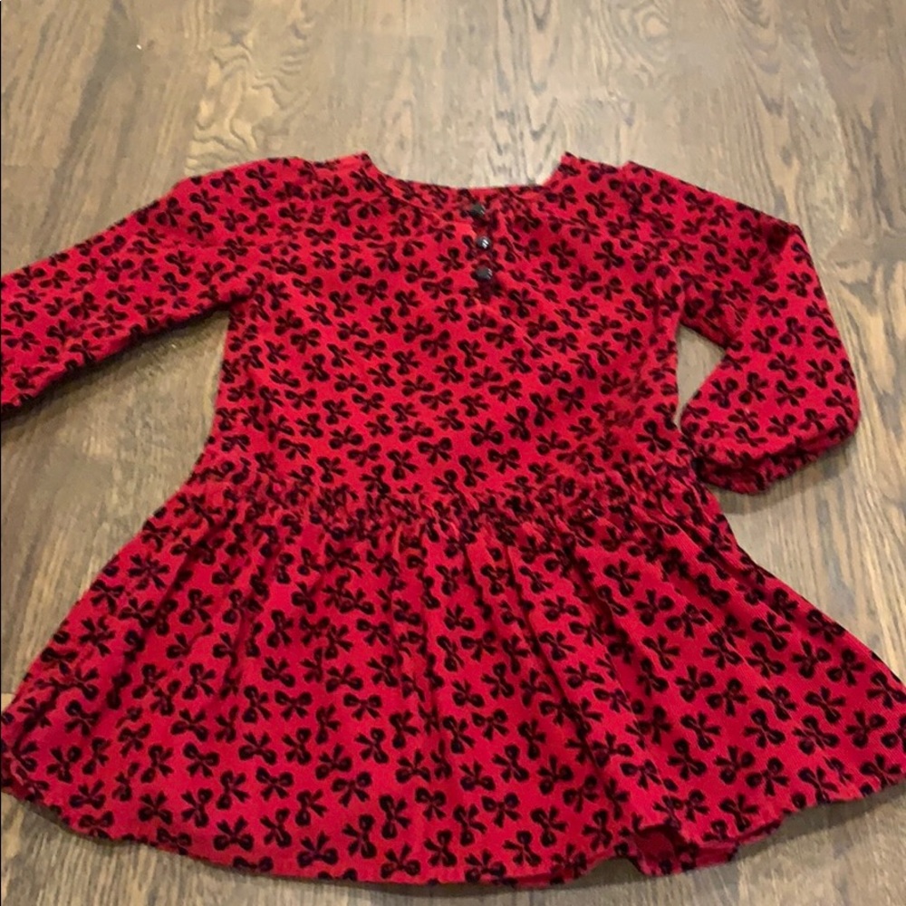 Red with black bows- 2T